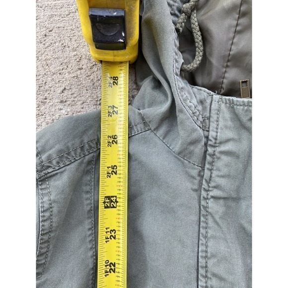 Vintage Ambiance Y2K Womens Size M Hooded Army Green Cotton Utility Jacket Adjus - Picture 10 of 10